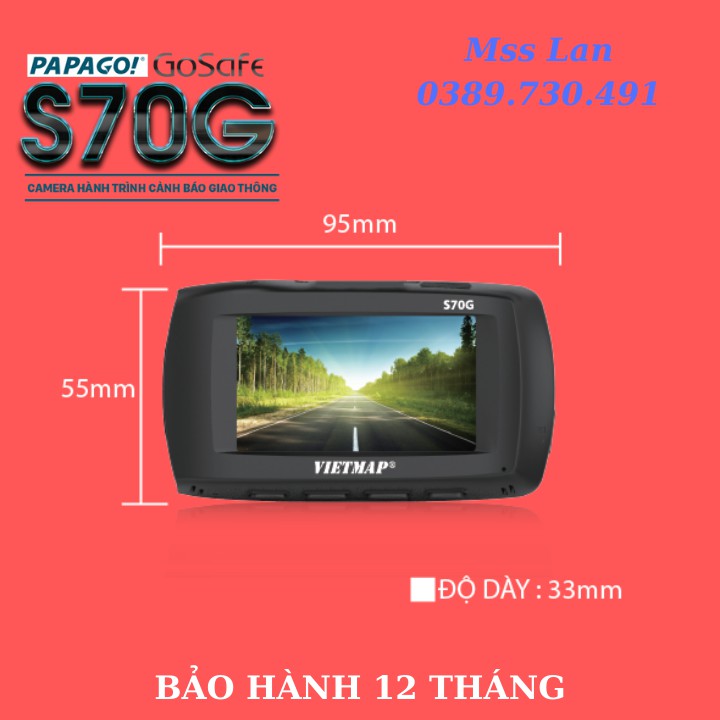 Camera Hành Trình Ô Tô VIETMAP PAPAGO GoSafe S70G - Camera Hành Trình Cảnh Báo Giao Thông | BigBuy360 - bigbuy360.vn