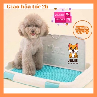 Khay vệ sinh chó , chất liệu nhựa cao cấp tặng kèm thành và cọc , kích thước 45x35 và 60x45 , Julie Pet Shop