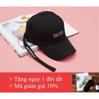 Mũ lưỡi trai nam nữ, FREESHIP đơn từ 50k, nón lưỡi trai đuôi dài minicapsule chữ trắng