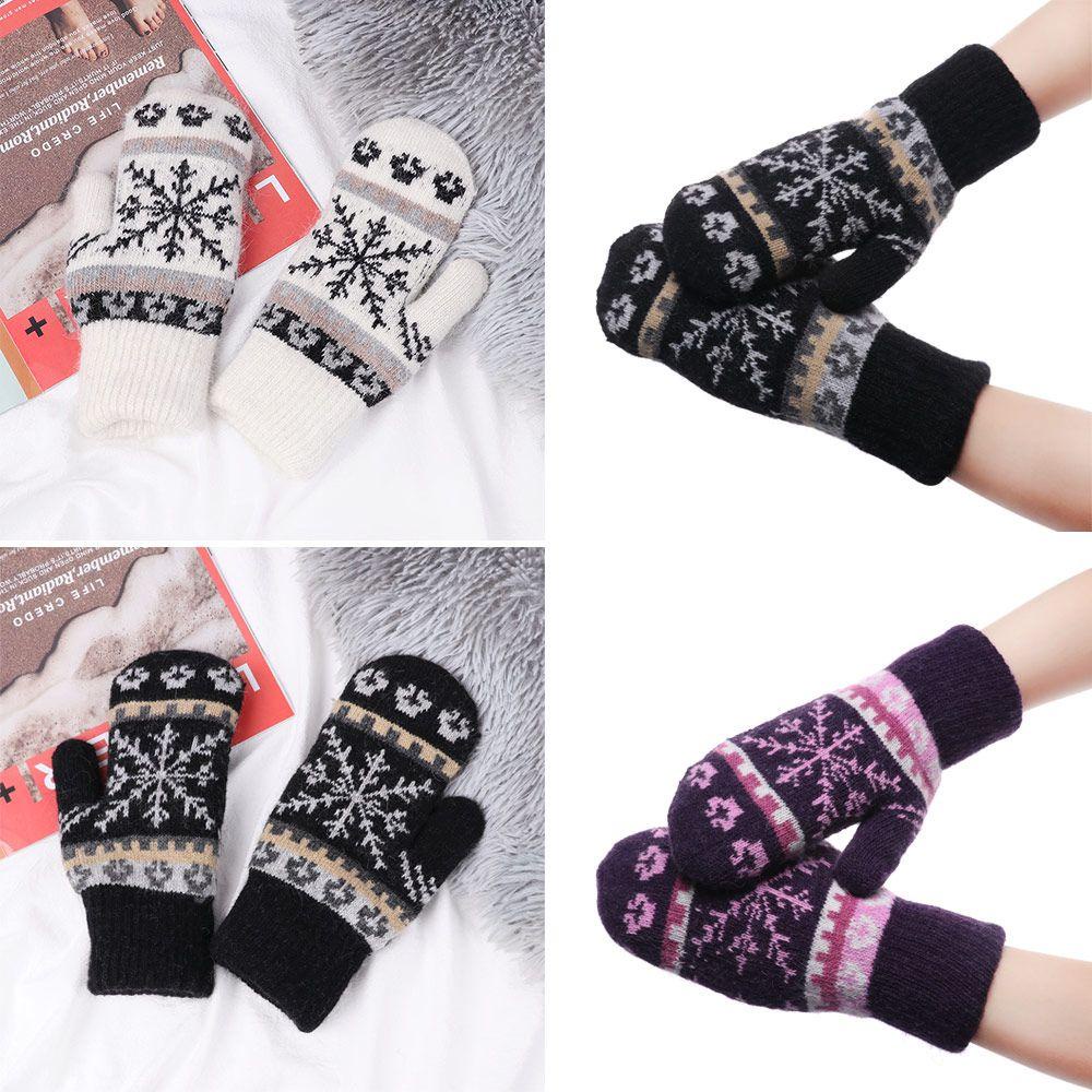 WATTLE Găng Tay Dệt Kim Vải Cashmere Dày Chống Gió Giữ Ấm Mùa Đông