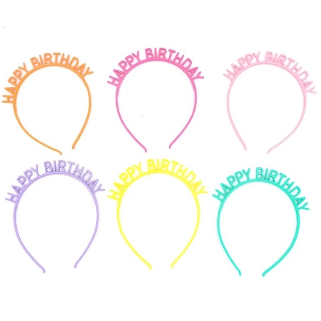 Cài tóc nhựa HAPPY BIRTHDAY đội đầu trang trí sinh nhật, phụ kiện chụp hình