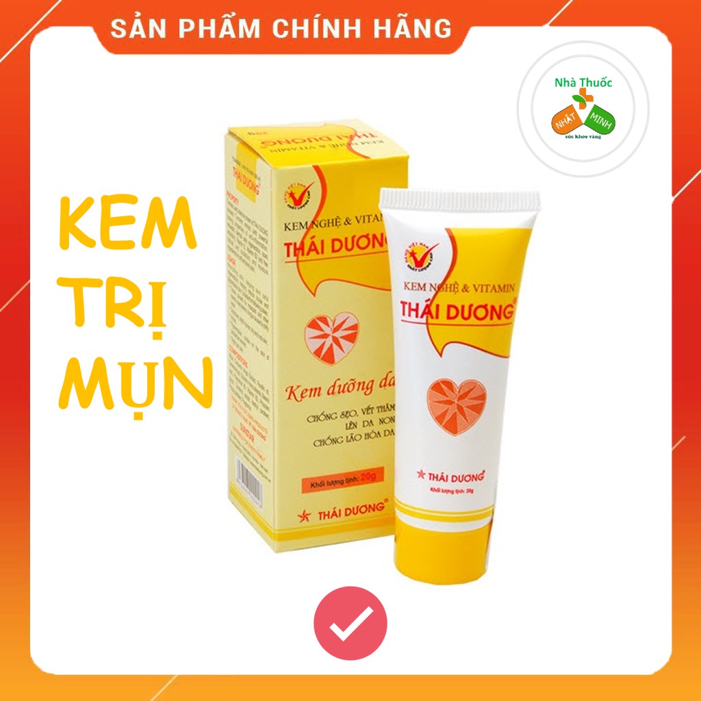 Kem Nghệ Thái Dương Từ Nghệ Có Nano Bạc - Ngừa Mụn, Ngừa Thâm Nám, Côn Trung Cắn, Tuýp 20g