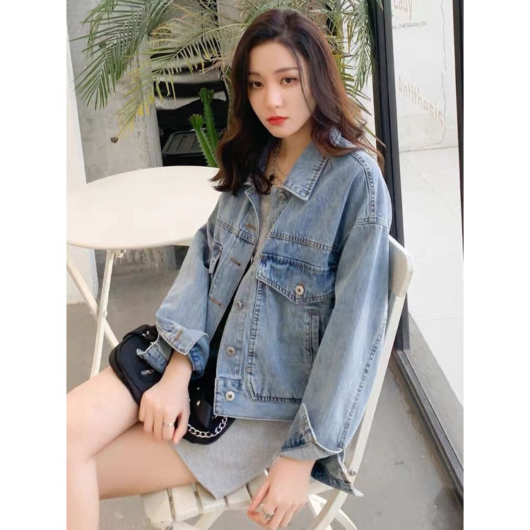 Áo khoác jeans nữ phom rộng OverSize kiểu 2 Túi To Rộng dành cho BigSize 07 MLJ