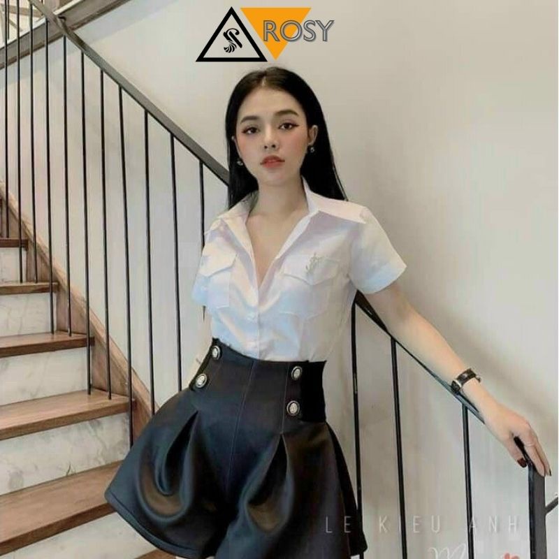 Áo sơ mi tay ngắn có túi áo dễ phối đồ chất cao cấp