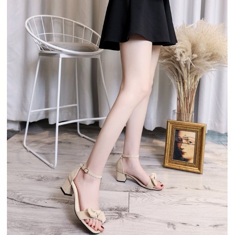 🌺Dép Cao Gót A35 Phong Cách Hàn Quốc 3 Màu/ Đế Vuông/ tag Quai Siêu Kute/ Siêu Phẩm Năm 2019