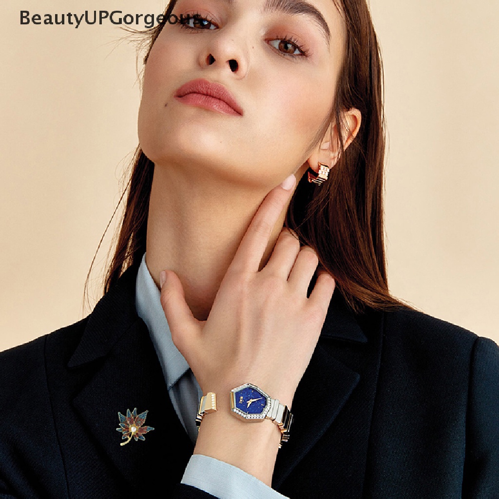 [Beautyup Gorgeous] Ghim Cài Áo Hình Lá Phong Đính Pha Lê Nhiều Màu Sắc Và Ngọc Trai Nhân Tạo Cho Nữ