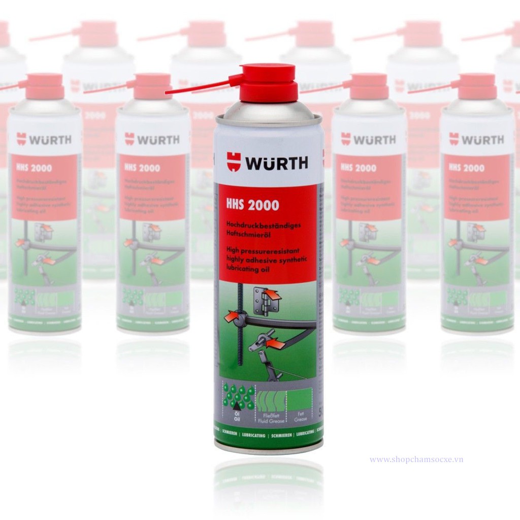 Mỡ bò nước Wurth HHS 2000 chai dạng xịt 500ml