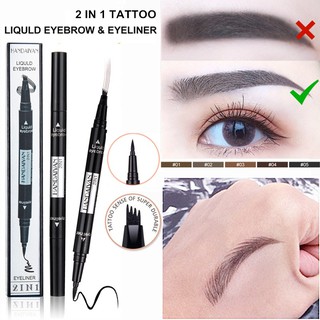 (Hàng Mới Về) Bút Kẻ Lông Mày 3d 2 Trong 1 Chống Nước Tiện Dụng