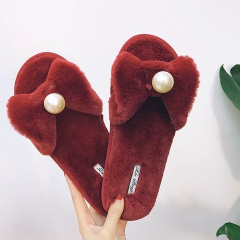 Dép Quai Ngang Chống Trượt Đính Ngọc Trai Phong Cách Hàn Quốc Mới Cho Học Sinh