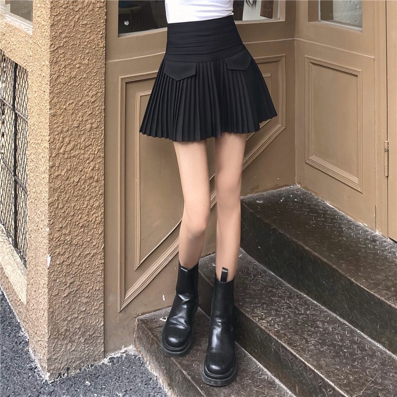 [HÀNG CÓ SẴN] Chân váy xếp ly đen trắng túi nắp hàng Quảng Châu | BigBuy360 - bigbuy360.vn