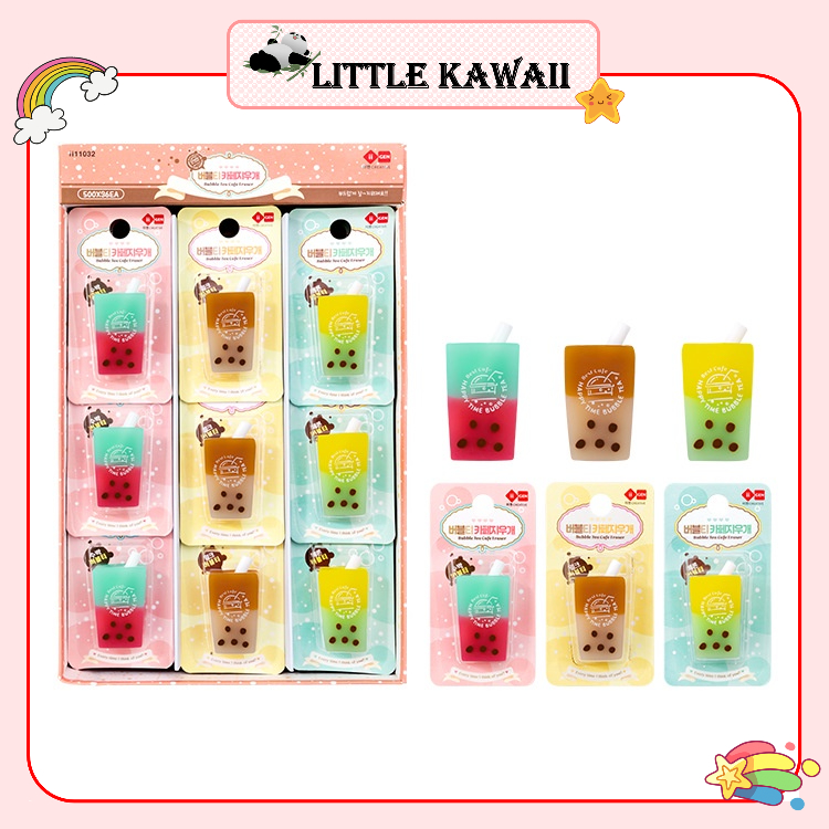 Gôm/ tẩy bút chì hình trà sữa trân châu cute iigen