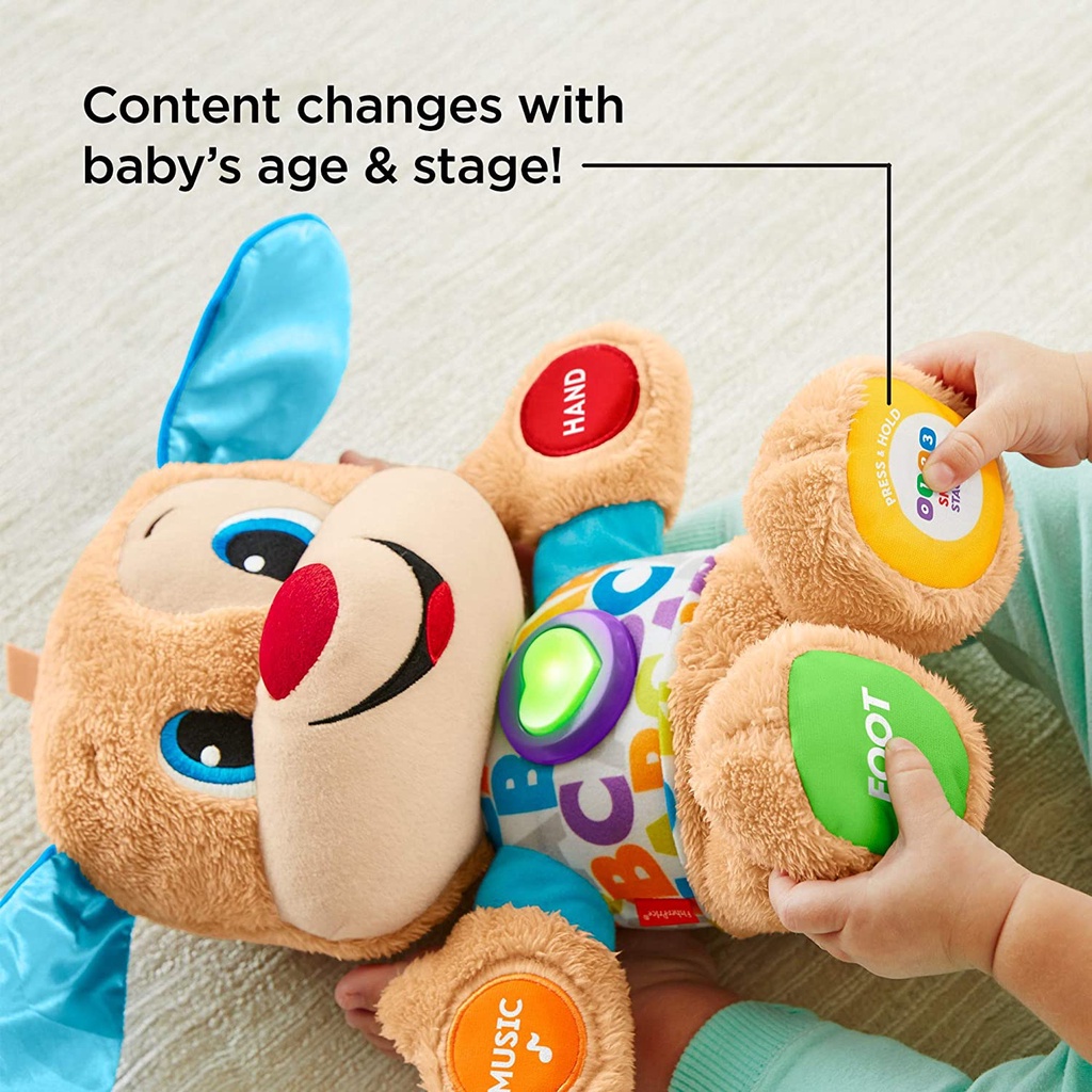 Đồ chơi Chó con thông minh tương tác hơn 75 bài nhạc, giai điệu Fisher-Price Laugh & Learn Smart Stages Puppy , Brown