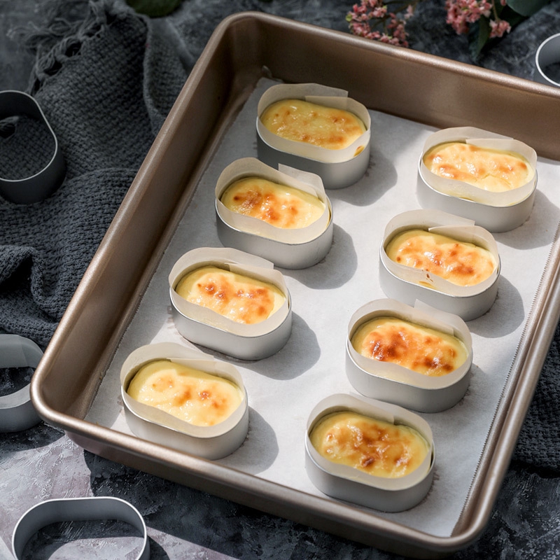 Set 10/100 Khuôn Nhôm Hình Oval Làm Bánh Tráng Miệng