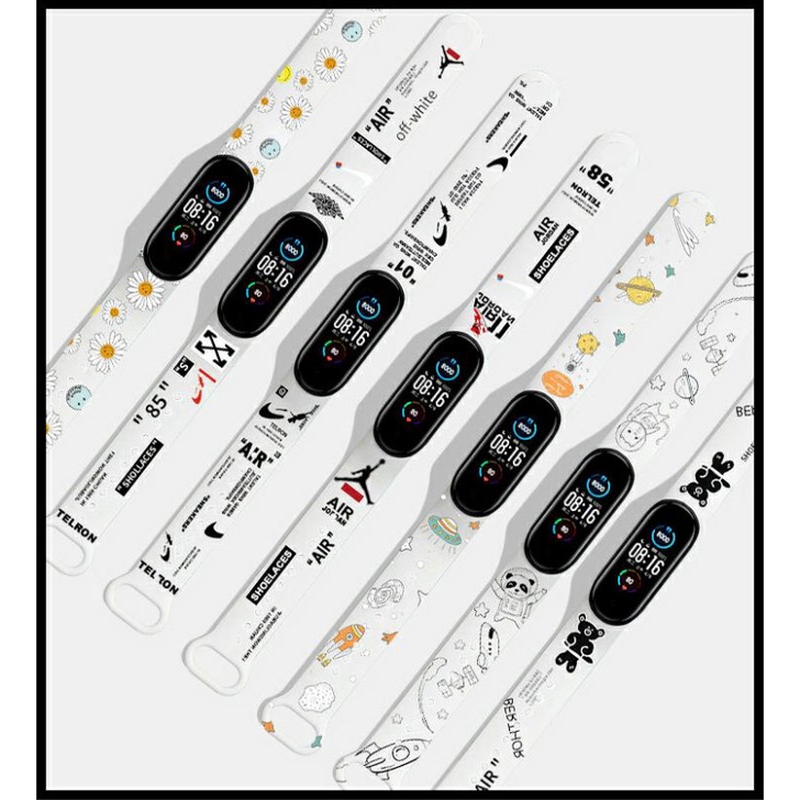 Dây đeo miband hoạ tiết thời trang Xiaomi Miband 3 4 5 6