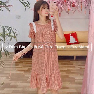 Váy bầu kẻ tay lỡ V35
