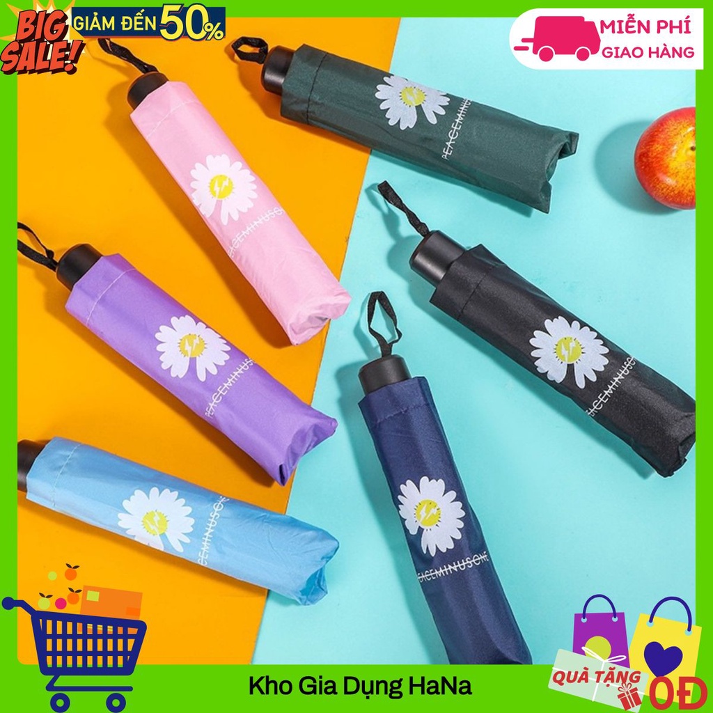 Dù Che Mưa⛱SALE⛱Ô Che Ngoài Trời Cỡ Lớn Gấp Gọn Chống Tia UV 4 Lớp Hoạ Tiết Hoa Cúc Phong Cách Hàn Quốc Khung Chắc Chắn