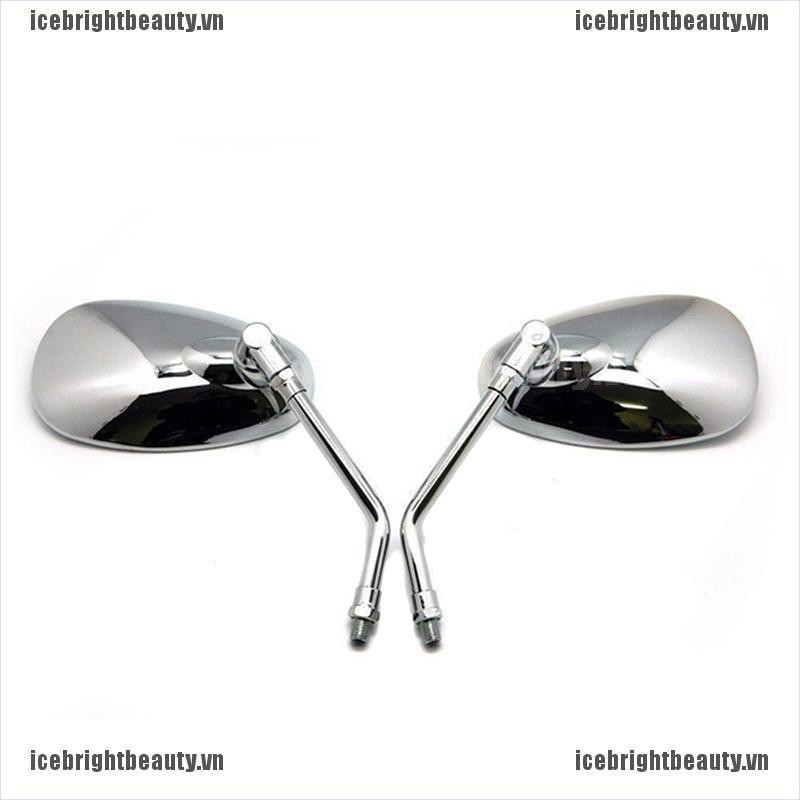 Bộ 2 Gương Chiếu Hậu Hình Oval Bằng Chrome Cho Xe Mô Tô Ducati KTM