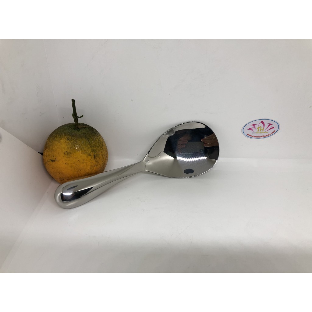 Vá cơm, môi inox 304 Hàn Quốc eo chống dính dày sáng bóng cả vàng titan 20.5cm siêu bền đẹp vệ sinh an toàn