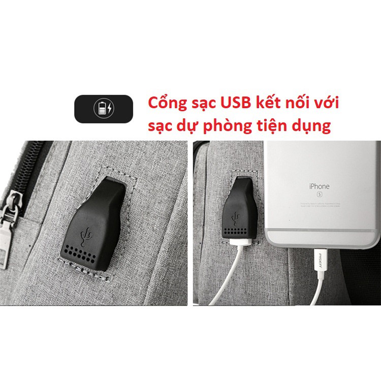 Túi đeo chéo nam 💙 FREESHIP 💙 Mã giảm giá 10k 💙 Túi nam nhiều ngăn tiện lợi, cổng sạc USB kết nối với pin dự phòng | BigBuy360 - bigbuy360.vn