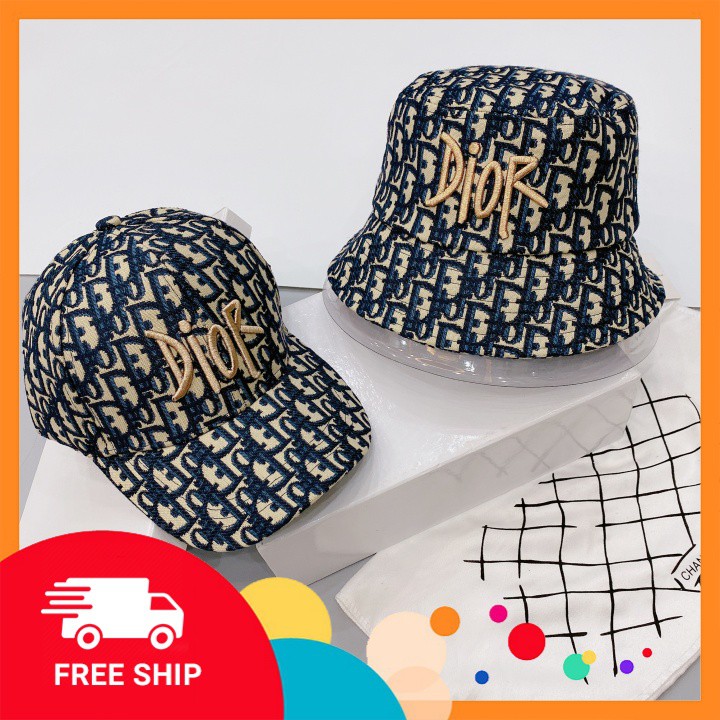 Mũ Bucket Dior Cao Cấp, Logo Thêu Nổi Chữ Vàng, Họa Tiết Ấn Tượng, Bảng Màu Thời Thượng, Hàng QCCC Full Tag