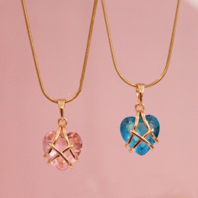 Vòng cổ Mặt Hình Lâu Đài Đính Đá Zircon Tự Nhiên Dành Cho Cặp Đôi