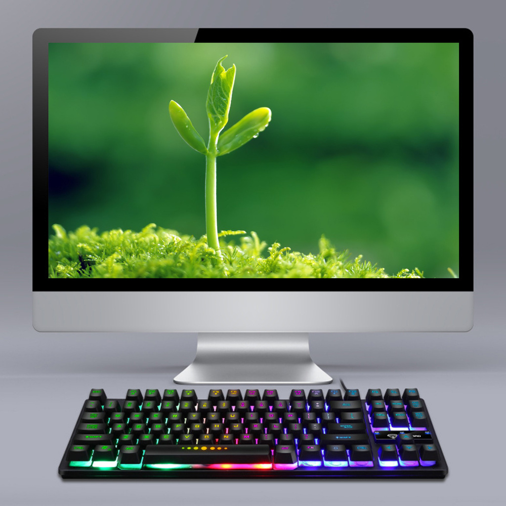 Bàn Phím Cơ Chơi Game 87 Phím Gk-10 Gắn Đèn Led Độc Đáo Tiện Dụng