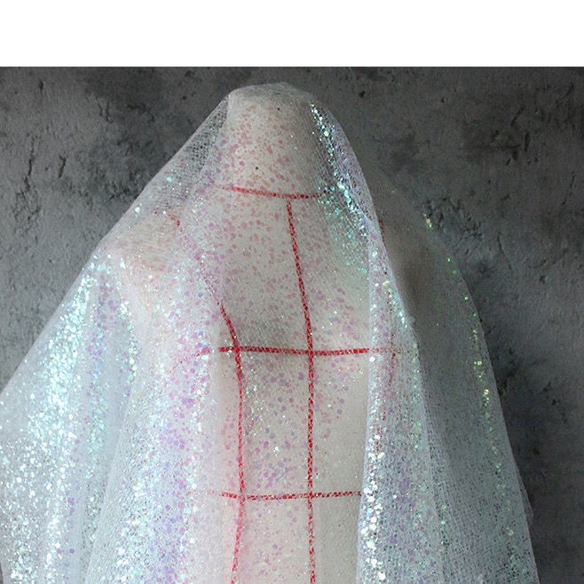 Vải Gạc Màu Laser Đính Kim Sa Lấp Lánh Nhiều Màu Sắc Thời Trang Sáng Tạo