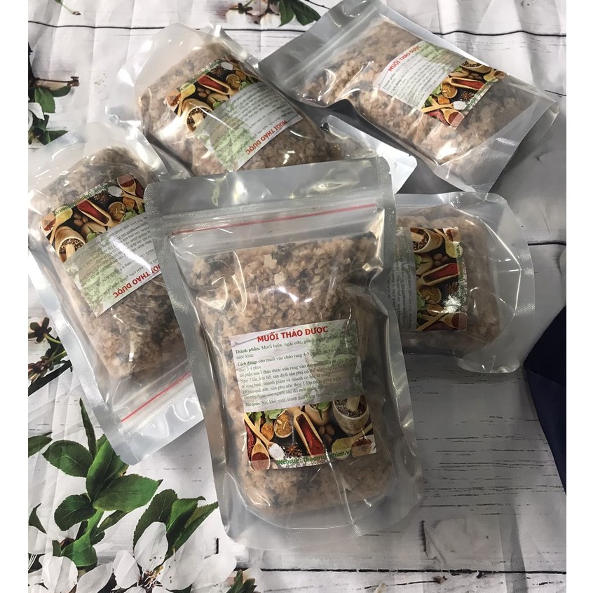Combo muối thảo dược chườm bụng-Tặng đai quấn