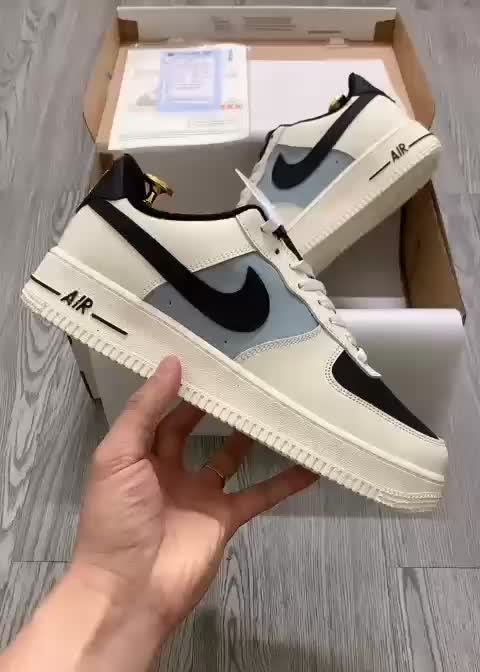 Giày _Nike Air Force 1 mũi đen nam nữ, giày AF1 White Black bản S.Cấp Trung full phụ kiện. | BigBuy360 - bigbuy360.vn