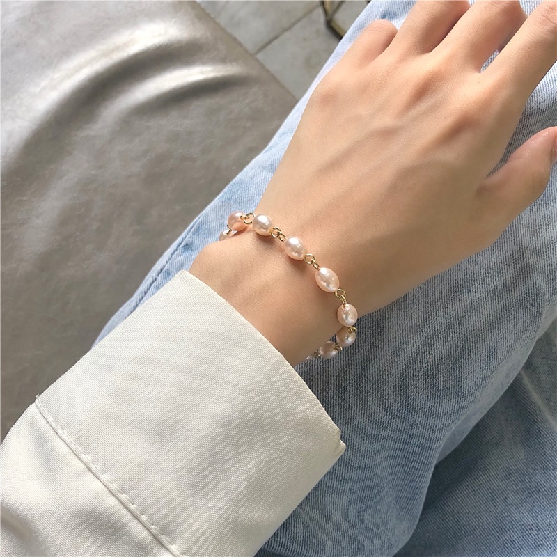 Vòng Tay Ngọc Trai Siêu Đơn Giản Phong Cách Harajuku Hàn Quốc