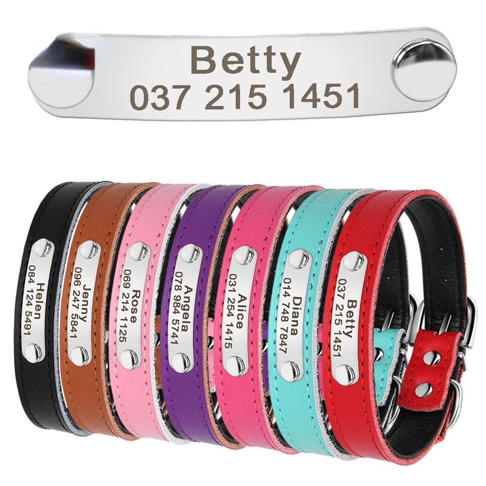 Da cá nhân hóa cho chó Cổ áo và Thắt cho Thú cưng Mèo Khắc tên tùy chỉnh Thẻ ID Cún con Mềm mại