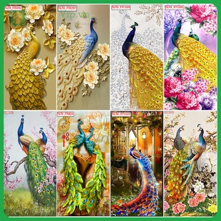 Tranh dán tường - tranh dán tường 3d chim công 03 - size lớn