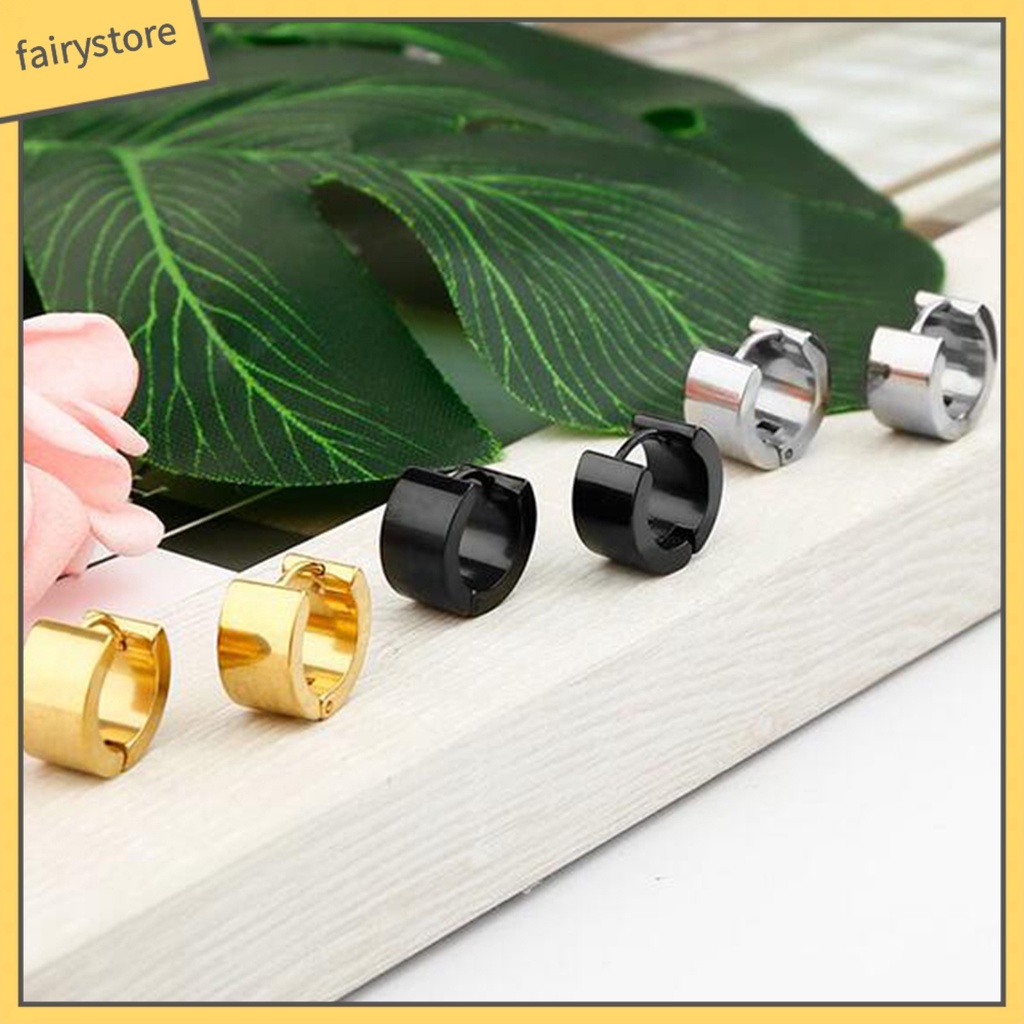 1 Khuyên Tai Unisex Bằng Thép Titan Thời Trang