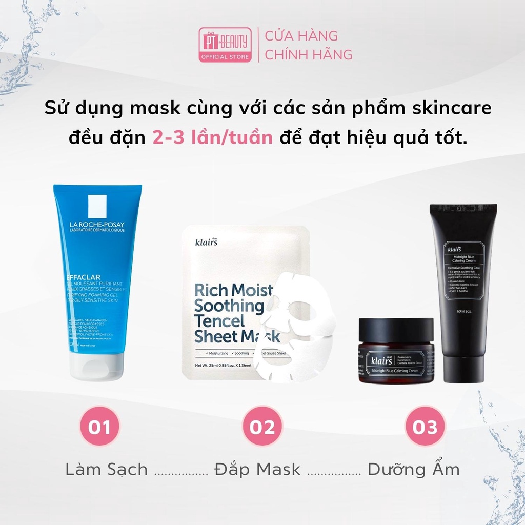 Mặt Nạ Cấp ẩm và Bảo Vệ Da Chuyên Sâu Dear Klairs Rich Moist Soothing Tencel Sheet Mask 25ml