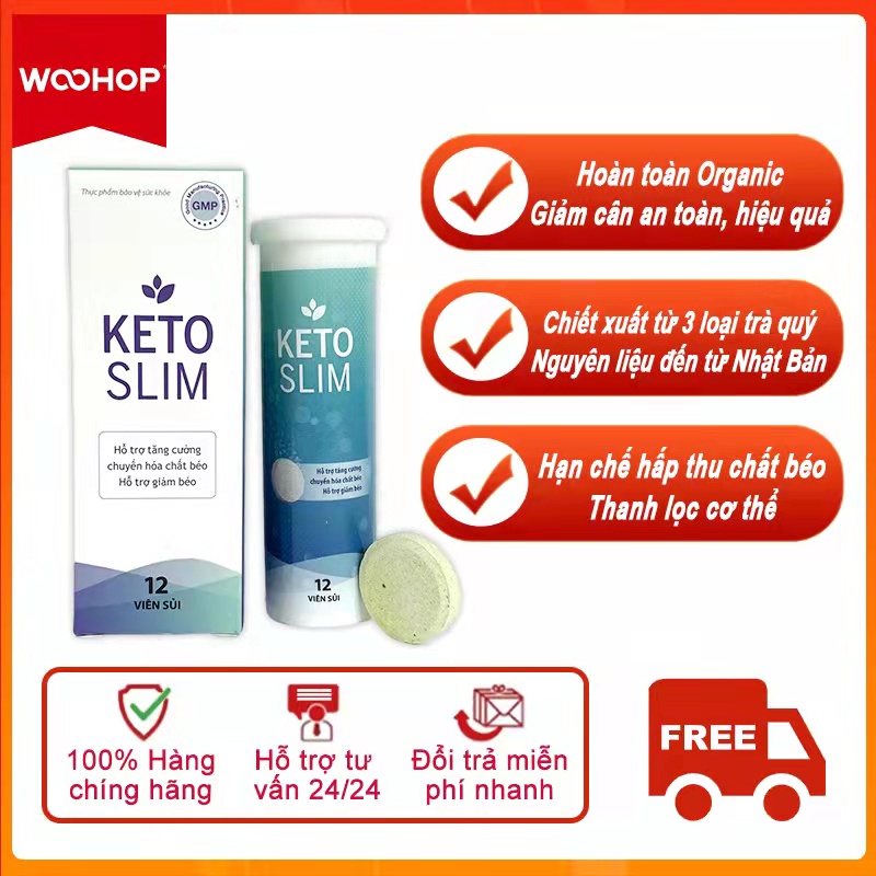 WooHop Giảm Cân Cấp Tốc Kento Slim - Viên Sủi Đốt Mỡ An Toàn, Hiệu Quả, Detox Đẹp Da