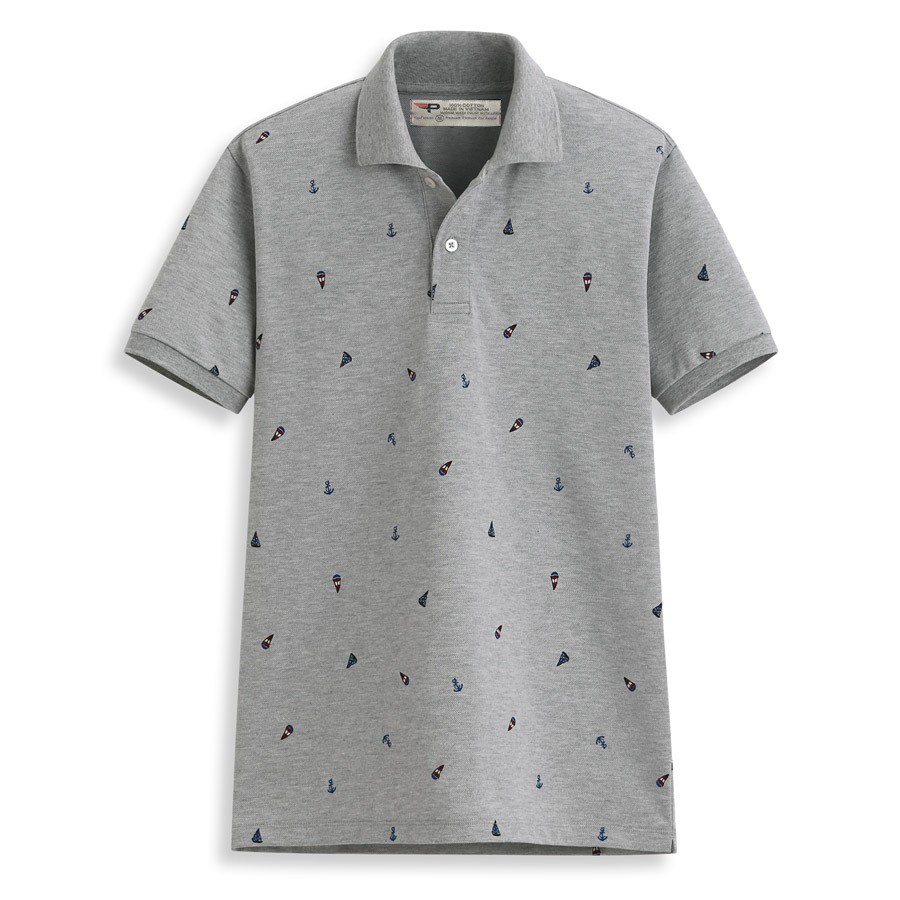 Áo thun polo nam họa tiết mỏ neo pigofashion sang trọng PAHT01 (màu biển) | BigBuy360 - bigbuy360.vn