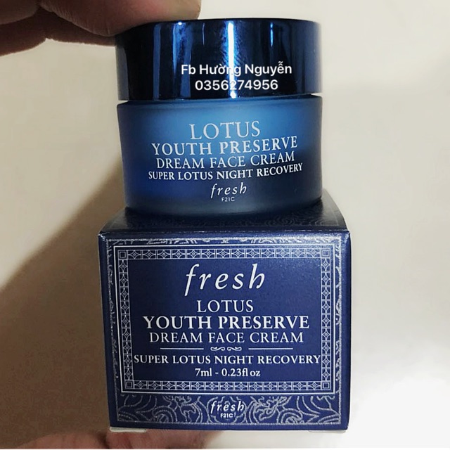 Kem dưỡng đêm FRESH Lotus Youth Preserve Dream Face Cream