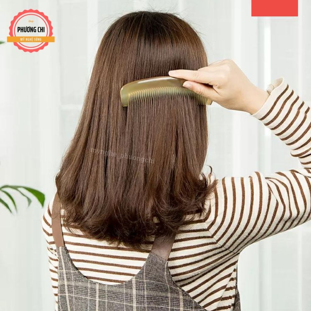 Lược sừng trâu múi bưởi cao cấp dài 15cm, lược chải tóc gỡ rối massage đầu | Mỹ nghệ phương chi