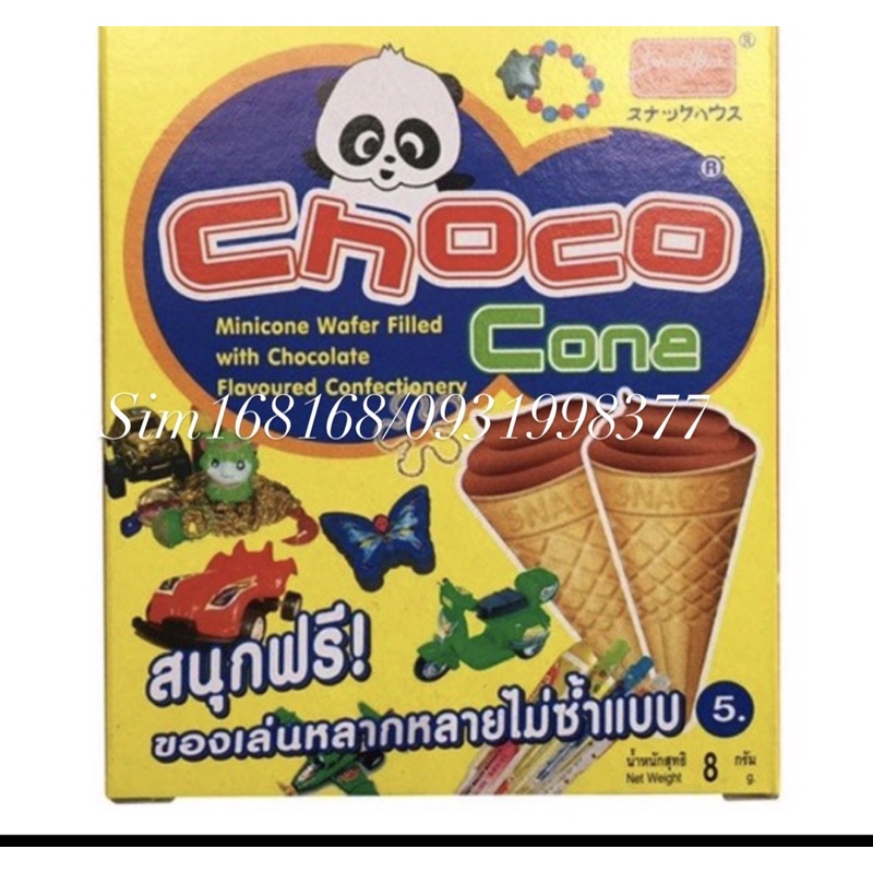 (thái lan) Bánh ốc quế choco cona minicone wafer chocolate kèm đồ chơi bí ẩn 2 bánh ốc quế kem1 đồ chơi