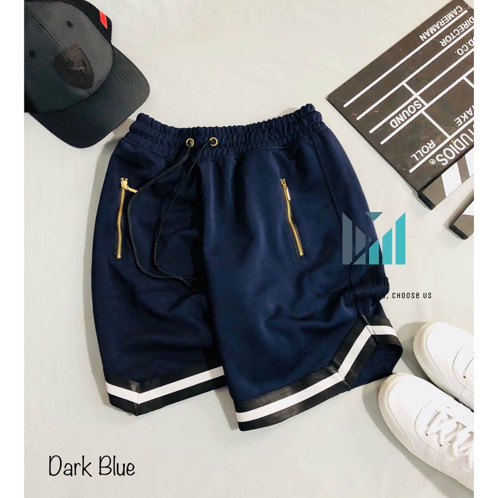Quần short thể thao nam (DEALSHOCK) lưng thun dây kéo túi sọc đơn giản năng động - Thời trang nam SIIBE