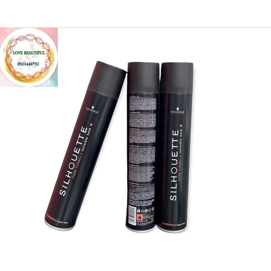 Gôm xịt tóc Nam/ Nữ Silhouette độ cứng 5 giữ nếp lâu dài không để lại dư chất trên tóc_LOVE BEAUTIFUL