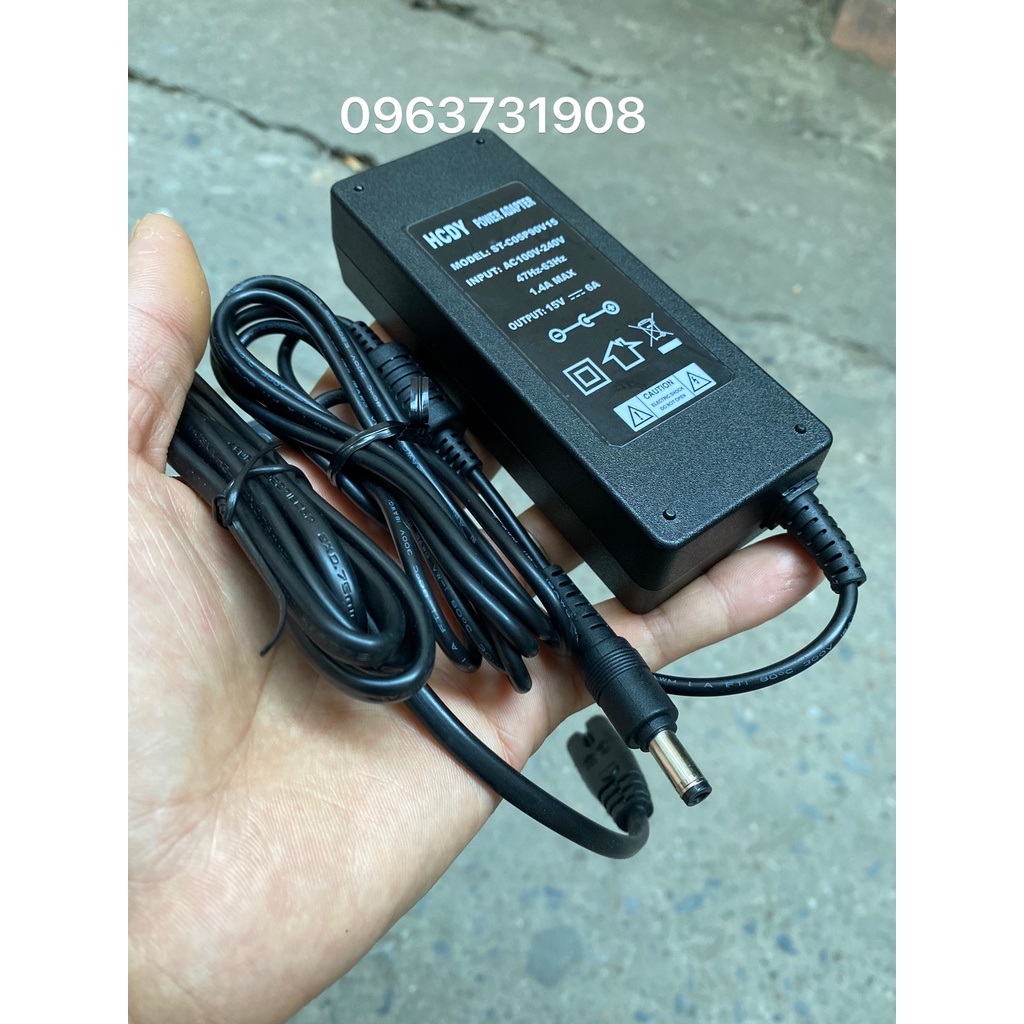 Adapter sạc loa kéo HCDY 15V 6A chính hãng