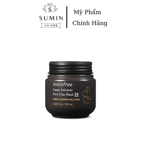 🍓ĐỦ BILL 🍓 Mặt Nạ Đất Sét Innisfree Super Volcanic Pore Clay Mask 2X (Mẫu Mới)