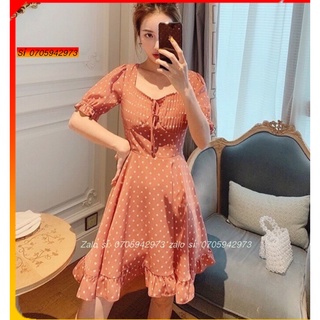 Đầm chấm bi xoè dấp li