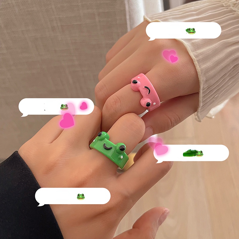 Set 520 Nhẫn Acrylic Hình Chú Ếch Dễ Thương