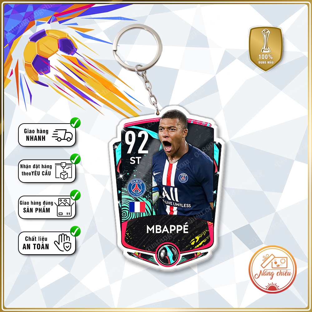 Móc Khóa MBappe TOTS, CLB bóng đá PSG ☘️MÓC KHÓA THẺ CẦU THỦ☘️