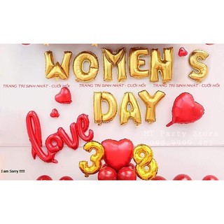 Set Bóng NGÀY PHỤ NỮ 8/3 HAPPY WOMENS DAY kèm BƠM + BĂNG DÍNH(MS05)