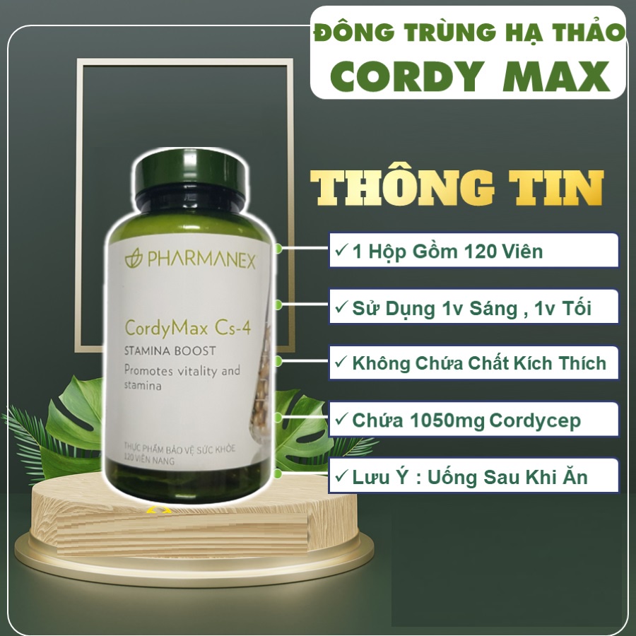 Thực Phẩm Bảo Vệ Sức Khỏe Nuskin CordyMax Cs-4 Đông Trùng Hạ Thảo Bổ Phổi Bổ Thận Nâng Cao Thể Lực - hộp 120 viên