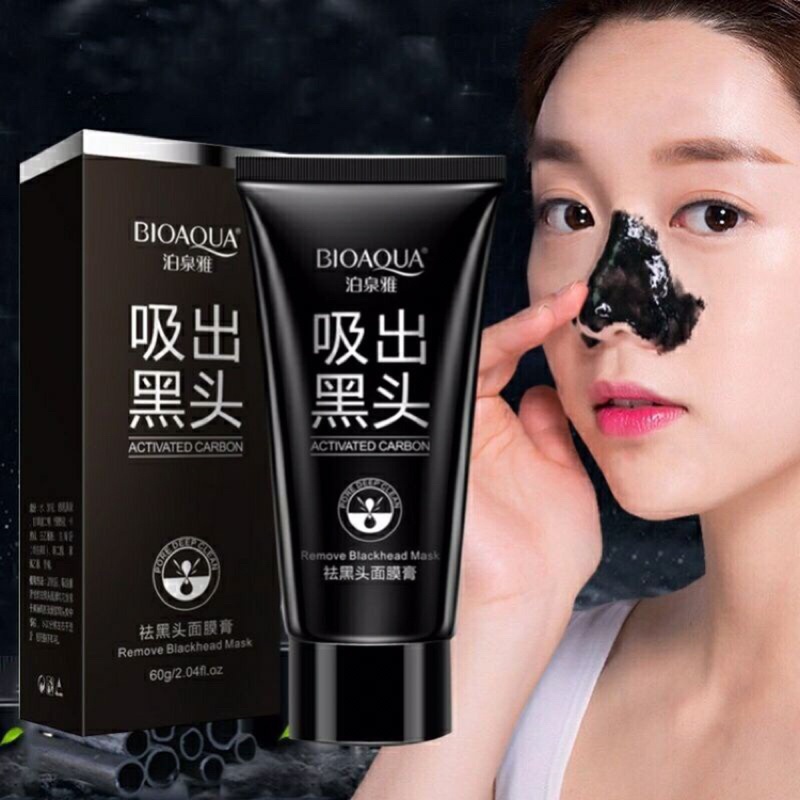 Chai Gel lột mụn đầu đen BIOAQUA 60g Than Tre Mặt nạ lột mụn cám hiệu quả an toàn tại nhà không gây kích ứng, mẩn đỏ