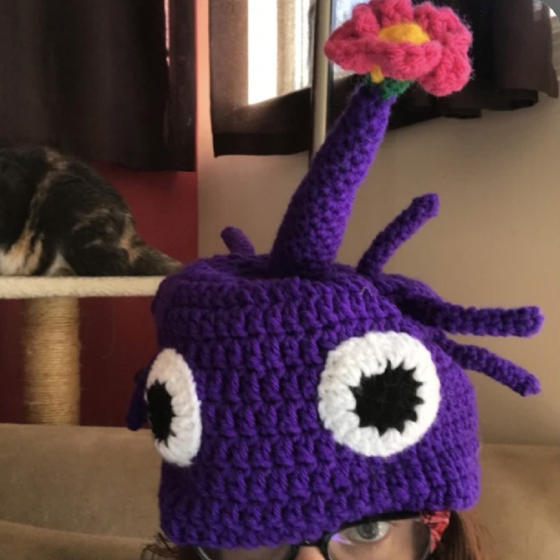 Mũ Beanie Dệt Kim Đính Đôi Mắt To Vui Nhộn Dễ Thương Cho Bé